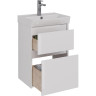 Тумба LEMARK COMBI 50 см под раковину, подвесная/напольная, 2 ящика, белый глянец LM03C50T