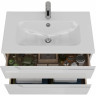 Тумба LEMARK MIANO 80 см под раковину, подвесная, 2 ящика, белый глянец LM06M80T